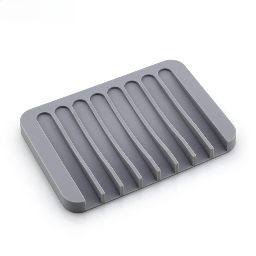 1PC Soap Dish Holder Silicone Soap Holder No Drill Creative Drain Design Anti Water Accumulation Bathroom Kitchen Organizer