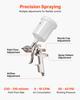 LVLP Air Spray Gun, Gravity Feed Paint Sprayer Gun with 3 Nozzles (1.3/1.4/1.7mm), 600ml Capacity Automotive Paint Sprayer with Air Regulator for