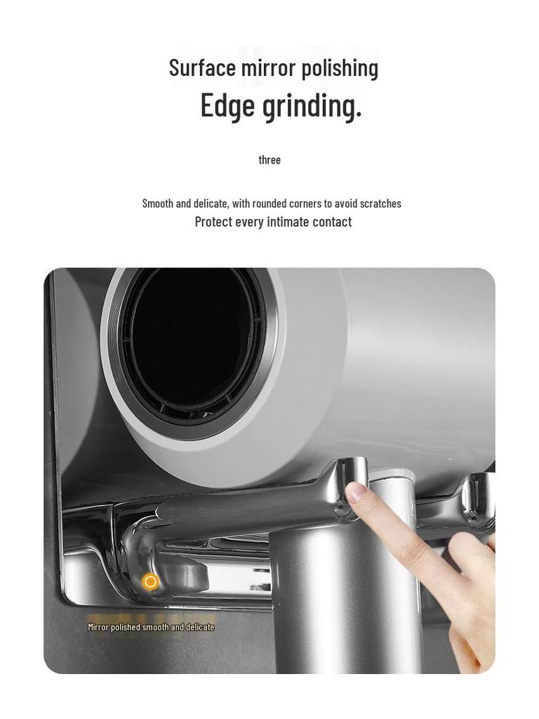 Wall-Mounted Stainless Steel Multifunctional Bathroom Hair Dryer Holder