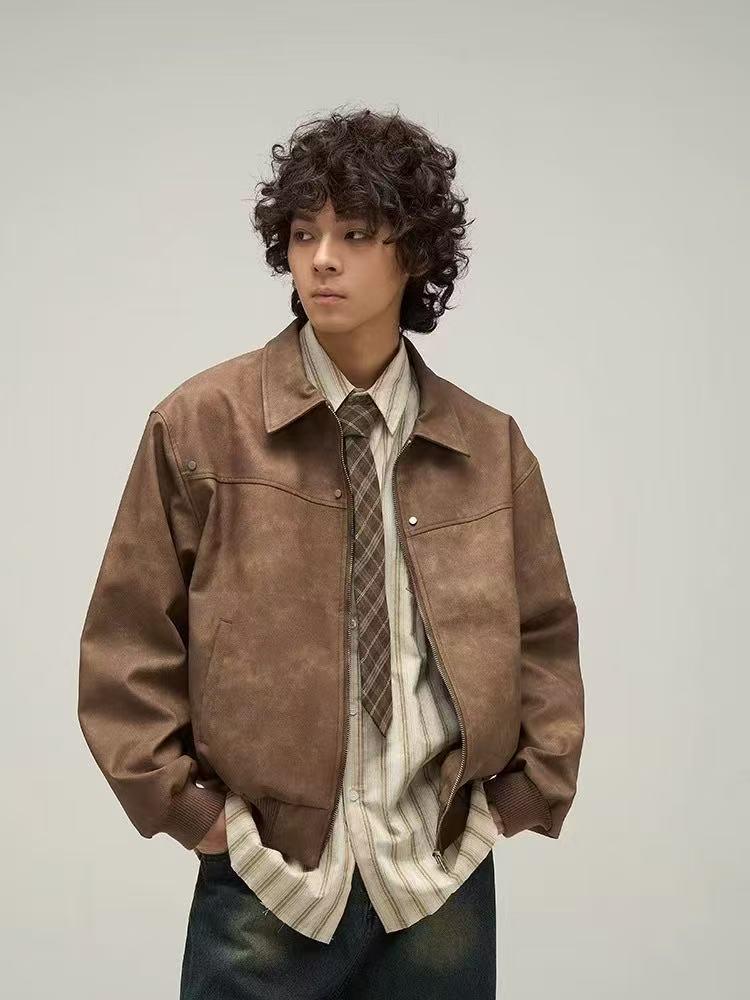 Men's 2025 Autumn Retro Cropped Jacket - High-End, Clean Fit, Streetwear Style