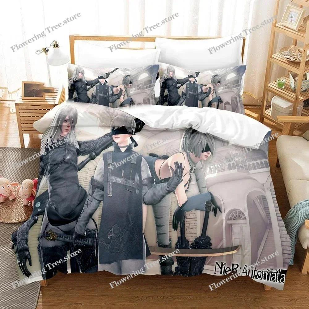 3D Printed NieR Automata Bedding Set Duvet Cover Bedroom Comforter Covers Single Twin King Size Quilt Cover Home Textile