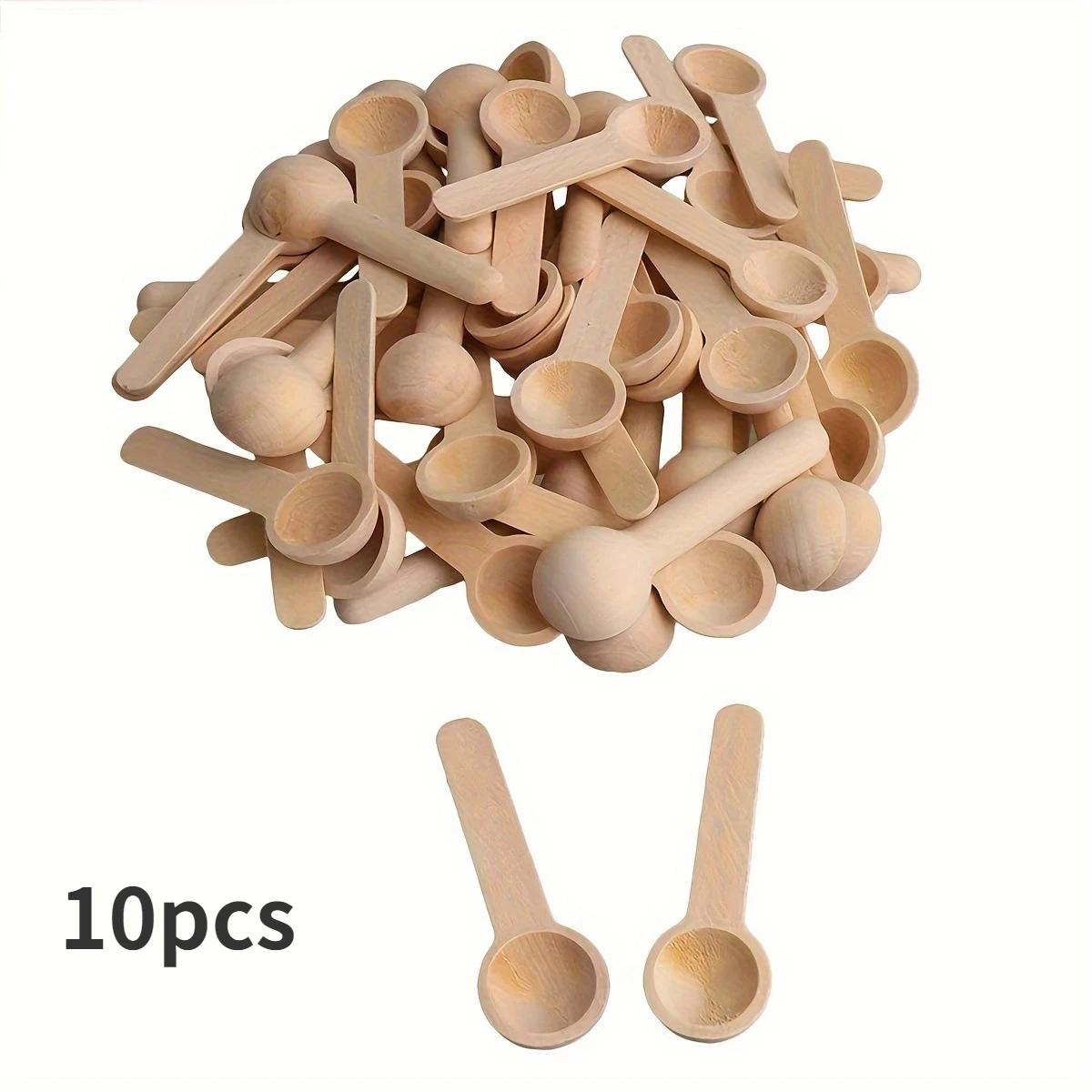 

10 шт. Мини-деревянные ложки Кухонная приправа Мед Кофе Кухня Готовка Кофейные зерна Соль Специи Банки Деревянные мерные ложки