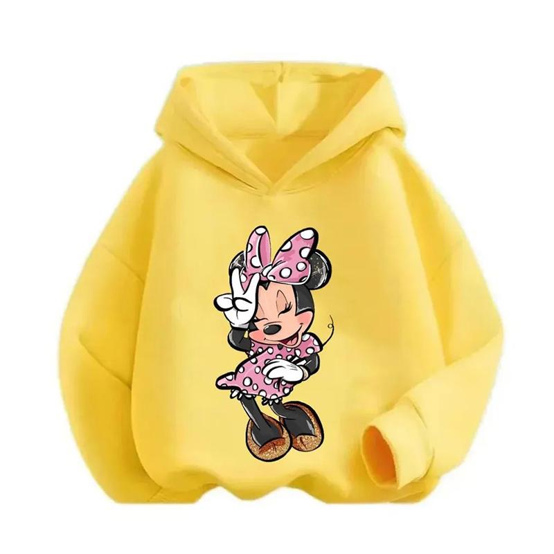 Children's Kawaii Mousee Minnieee Hoodie Girls Top Vacation Fashion Trip Kids' Clothing Toddled Girls