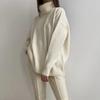 Soft High Neck Sweater Women Warm Thick Alpaca Blend Pullover Casual Daily Wear