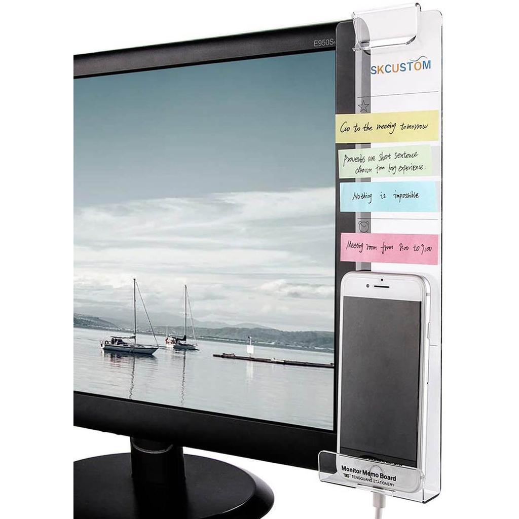 Nuovo monitor per computer, pannello laterale, promemoria adesivi