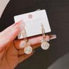 Light Luxury High-end Bow Flash Diamond Pearl Celebrity Earrings New Temperament Trendy Versatile Earrings