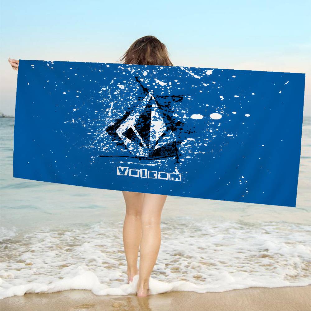 

Modern Diamond-Shaped Volcom Microfiber Printed Beach Towel Mountain Climbing Yoga Beach Swimming Running Absorbent Soft Towel W40*H60(CM)