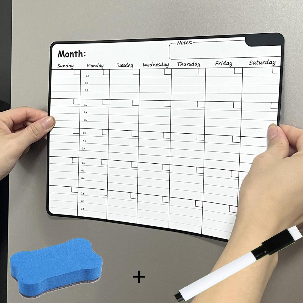 Stylish Magnetic Dry Calendar Erase Calendar Versatile Monthly Planner Reusable for Refrigerator Weekly Schedule and Memo Board