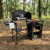 Folding Camp Table with Storage Multi-Functional Aluminum Outdoor Cooking