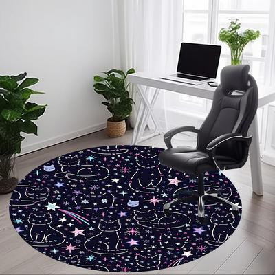 1pc Cosmic Cats Chair Carpet for Office - Durable, Ideal for Chair Mats, Stylish & Functional Decorative Rug Yy260130098