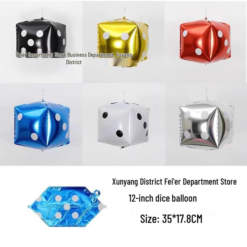 Würfel Kartenspiel Anzug Aluminiumfolienballons - Partydekorationen in Pik, Herz, Kreuz, Karo Formen