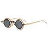 Round Metal Frame Sunglasses Retros Trendy Light Weight Sunglasses with Sun Protecting for Outdoor Activity