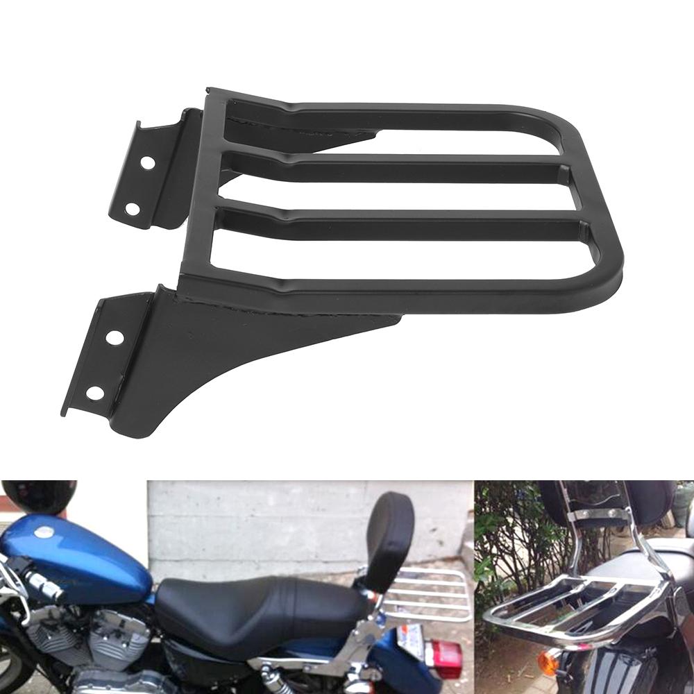 Black Backrest Sissy Bar Luggage Rack For Harley Sportster Xl Model Xl883 1200 Heritage Softail Dyna Flst Motorcycle Accessories