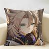 Albedo Genshin Game Cushion Cover Natural Linen Organic Fabric DoubleSided Printing Room Sofa Decor Pillow Case