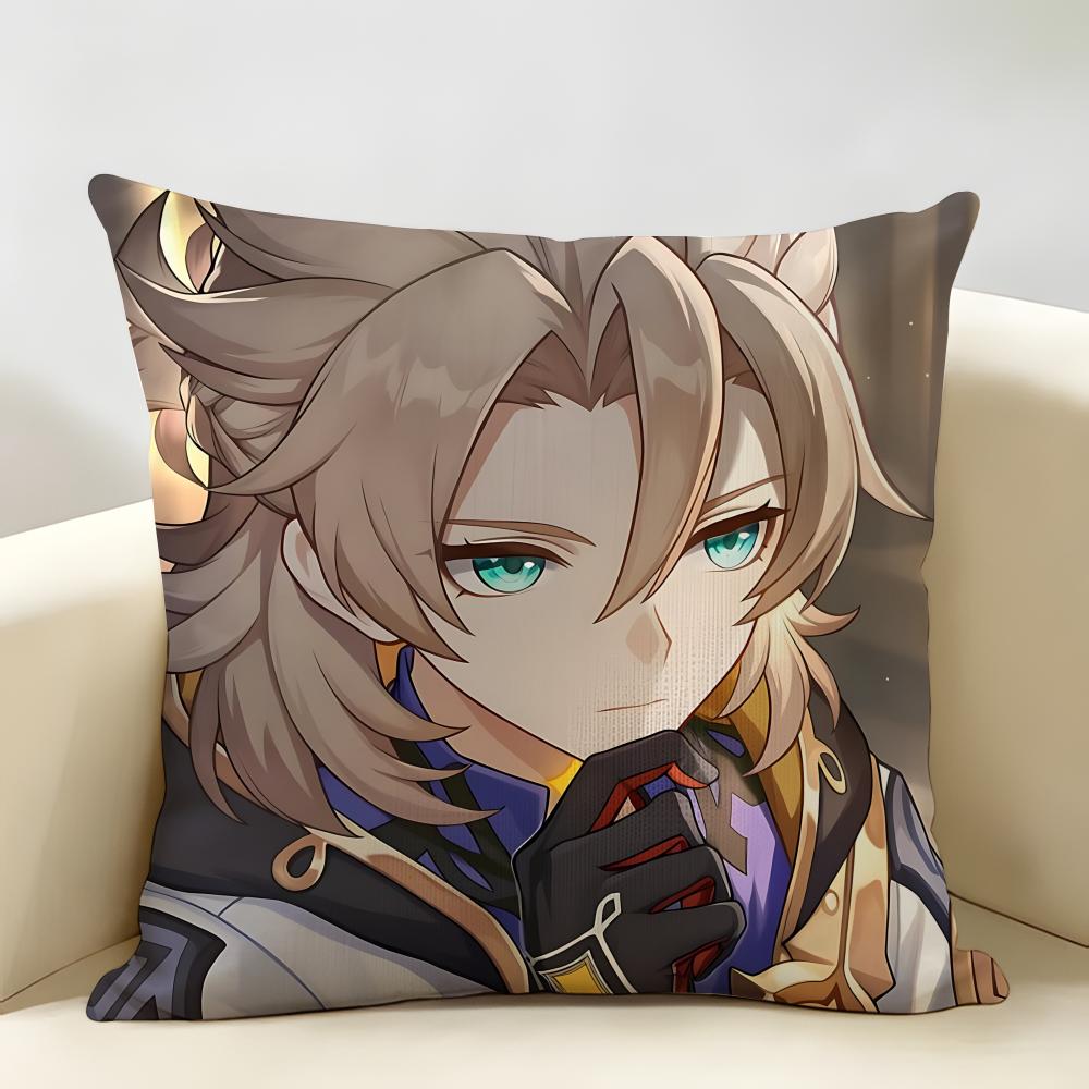 Albedo Genshin Game Cushion Cover Natural Linen Organic Fabric DoubleSided Printing Room Sofa Decor Pillow Case