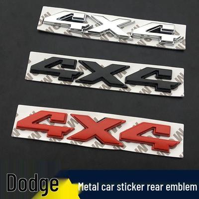 4x4 Rear Emblem Stickers for Dodge Ram, Grand Cherokee, Tacoma, Tundra, and Wrangler