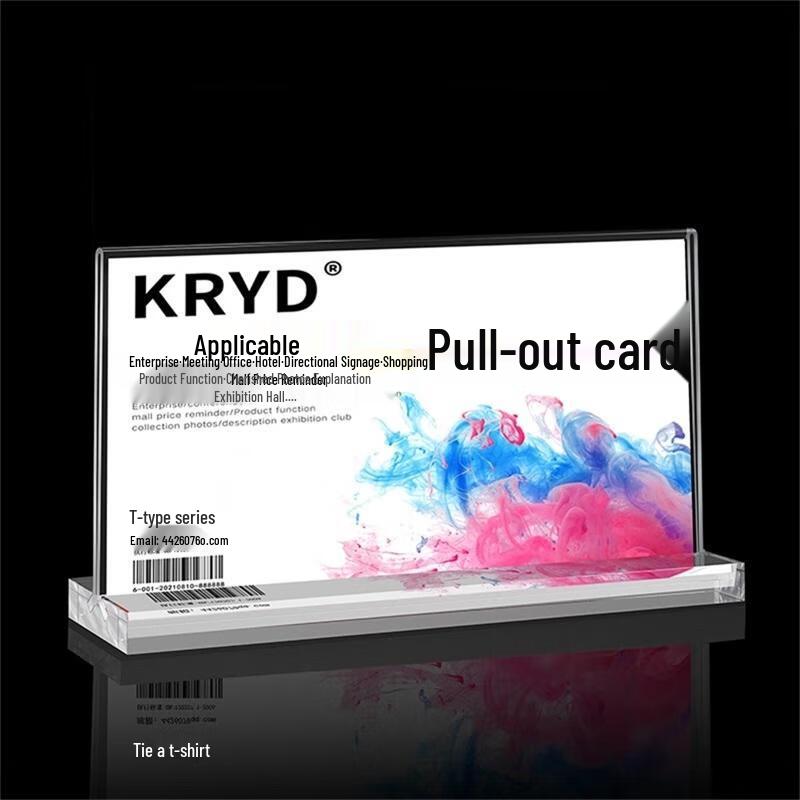 Miling Acrylic T-Shaped Vertical Desk Sign Holder