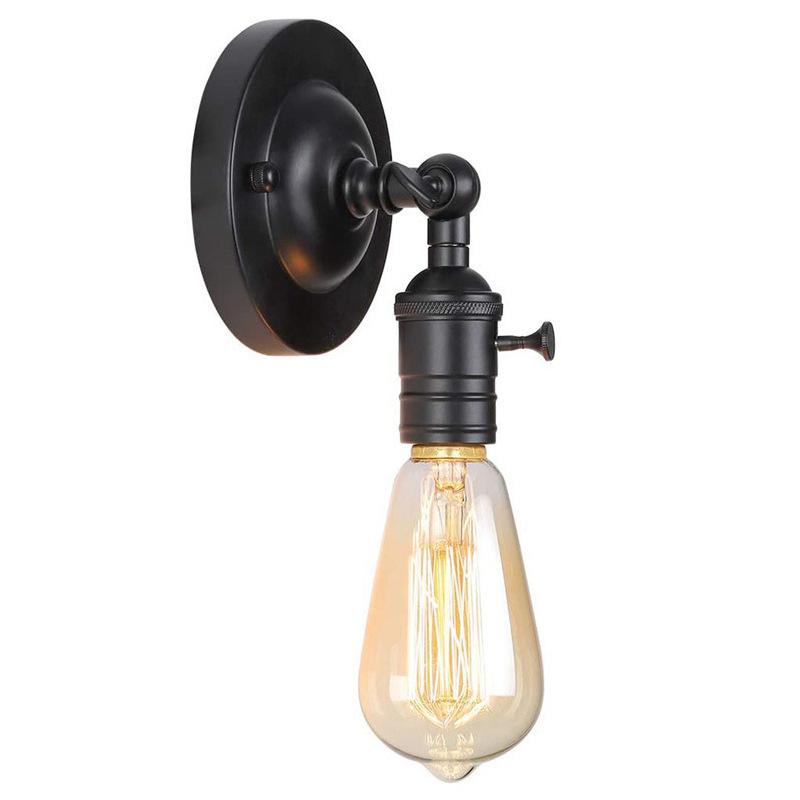 Wall Decor American Retro Industrial Rocker Arm Bedroom Bedside Lamp Aisle Corridor Adjustable Folding Black Gold Wall Lamp