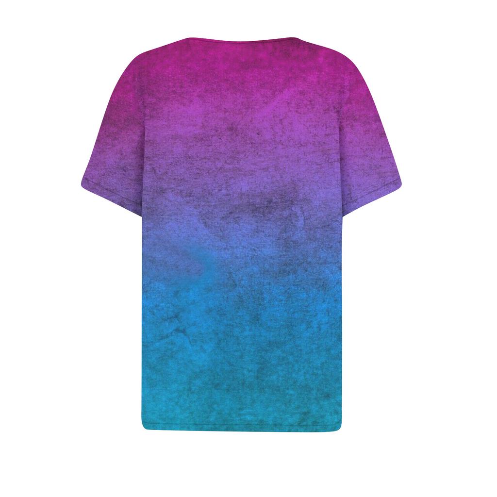 Women's T Shirt Tee Print Button Short Sleeve Daily Weekend Fashion Basic V, Neck Regular Top