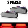 2Pcs Trailer Truck RV 24 LED Oval Brake Tail Light Rear Stop DRL Marker Red Lamp