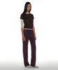 PARTIMENTO WOMEN Pwc Sheer Raglan Stitch Short Sleeve Tee_Brown