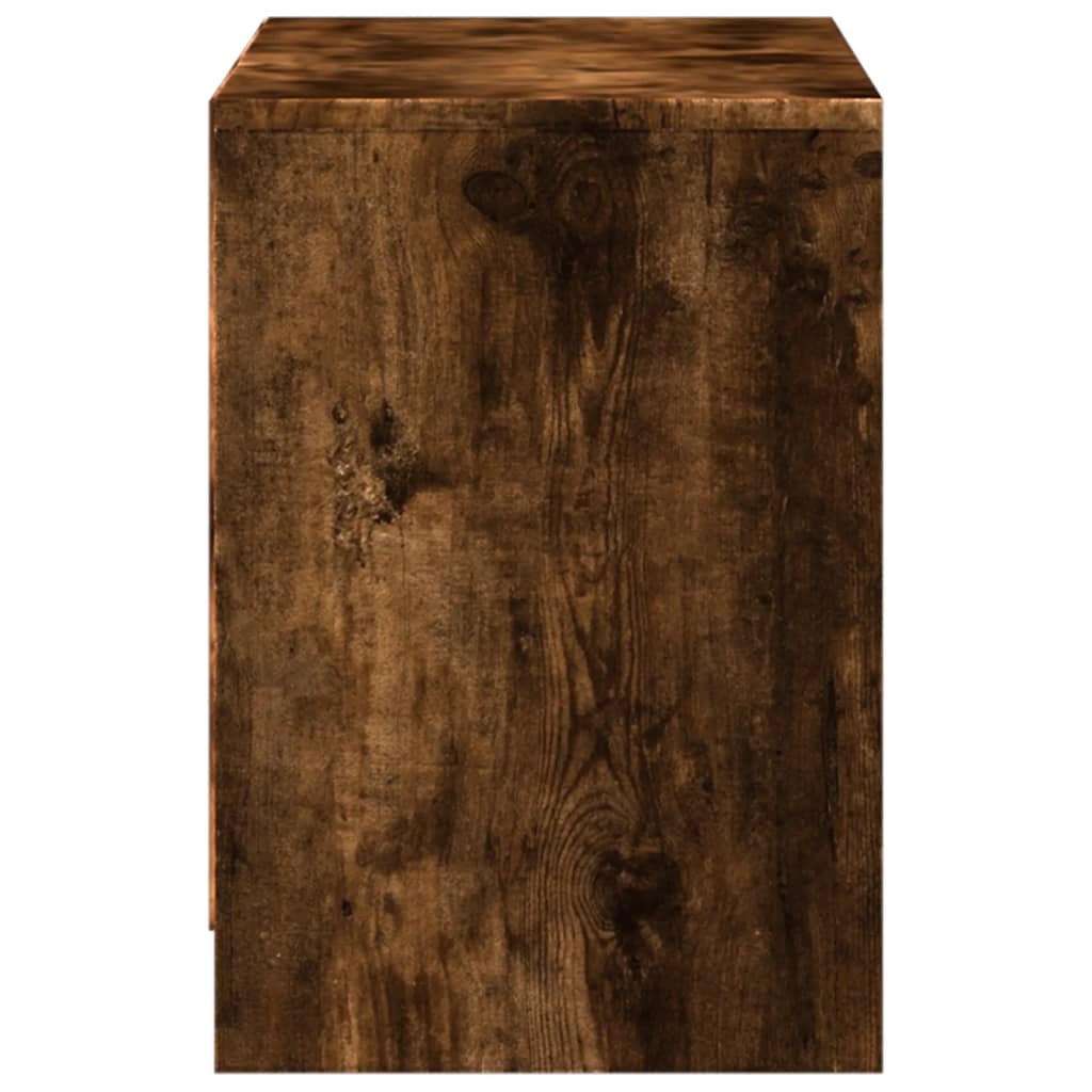 TV Cabinet with LED Lighting Smoked Oak 100 x 34 x 50 cm