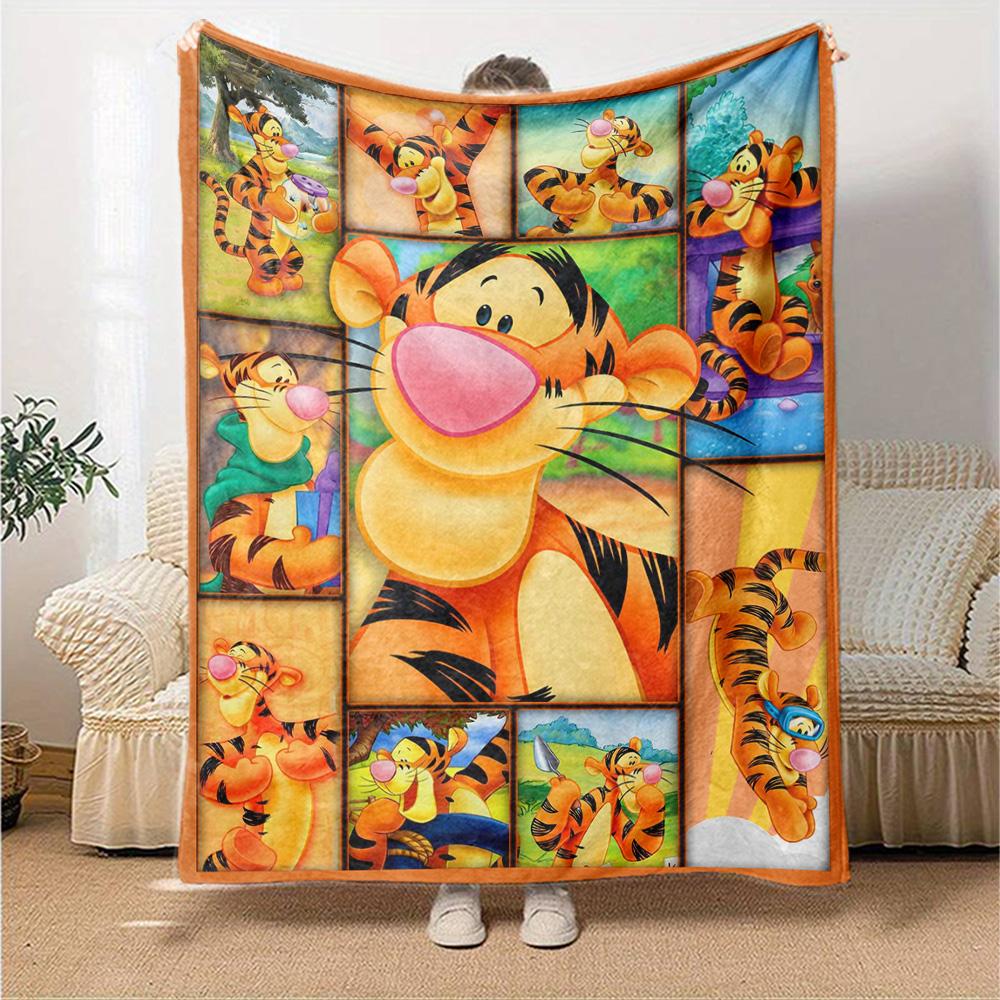 Tigger'S Joyful Adventures Flannel Blanket Super Soft Warm Cozy Blanket For Sofa Bed Office Travel Allseason Home Decor Gift