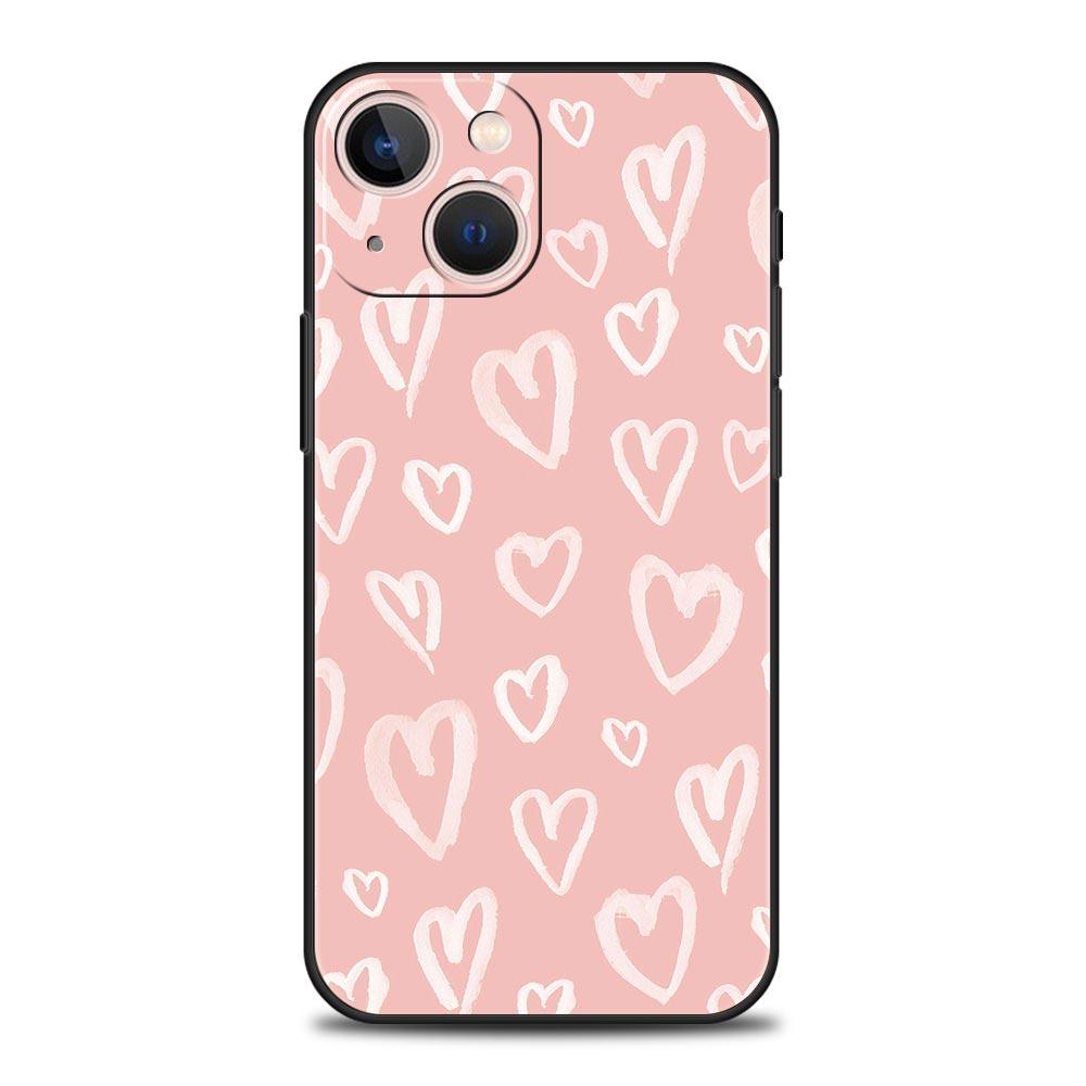 Gold Rosa Rose Glitter Herzen Für iPhone 11 12 13 15 14 Pro Max Telefon Fall X XR XS 7 8 plus SE 2020 Luxus Soft Cover Funda