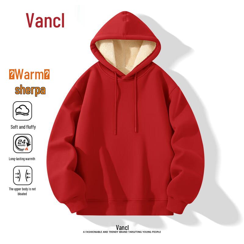 

VANCL Men s Winter Plush Lined Hooded Sweatshirt XL