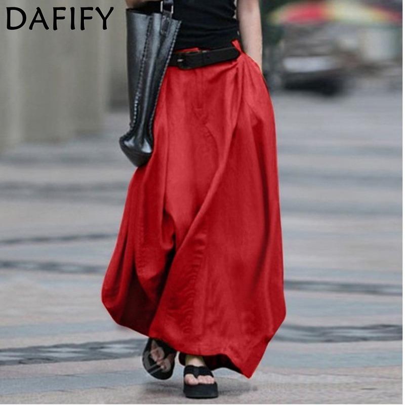 

DAFIFY Женская мода лето весна повседневные однотонные юбки с принтом S красный