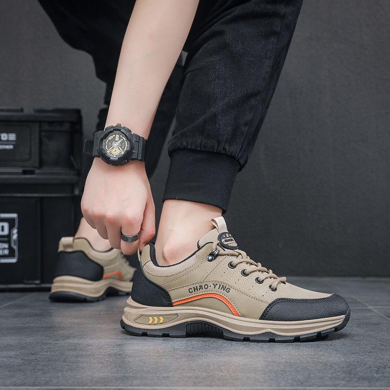 Men's shoes spring new platform comfortable outdoor hiking shoes Korean version trend lightweight breathable sports shoes