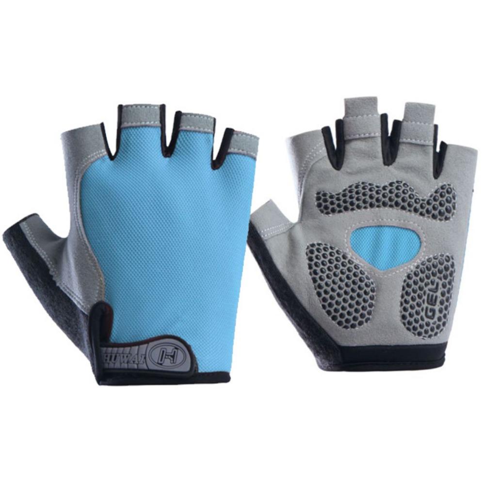 Male and Female Half Finger Outdoor Cycling Sports Mountaineering Yoga Fitness Shock Absorption Non-slip Breathable Finger Gloves