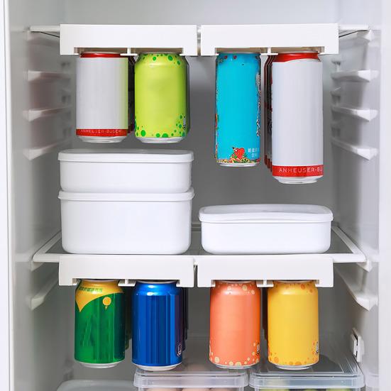 1/2Pcs Soda Can Dispenser Storage Rack Large Capacity Easy to Install Refrigerator 1pc A