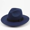 Street Shot Imitation Wool British Retro Jazz Hat Men'S And Women'S Big-Brimmed Top Hat Felt Hat Versatile Shade