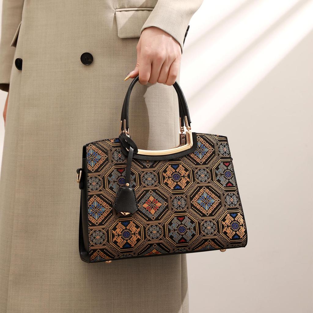 2026 High-End Guangxi Brocade Women's Large Capacity Bag – Heritage Shoulder, Crossbody, Handbag