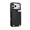 For iPhone 17 Pro Max Case TPU + PU Leather Hardware Decor Phone Cover with Card Holder