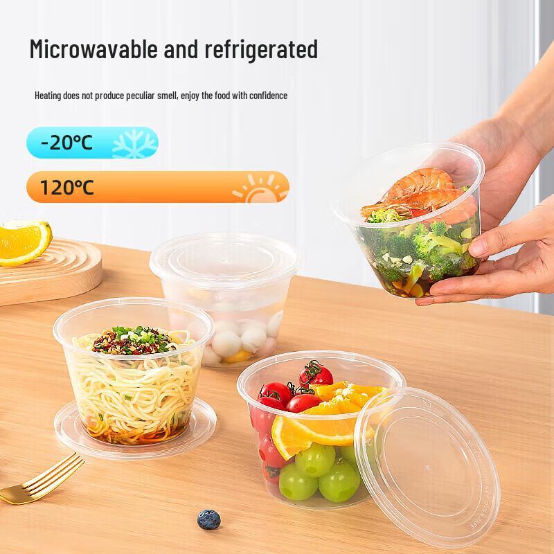 Disposable Round PP Food Containers with Lids