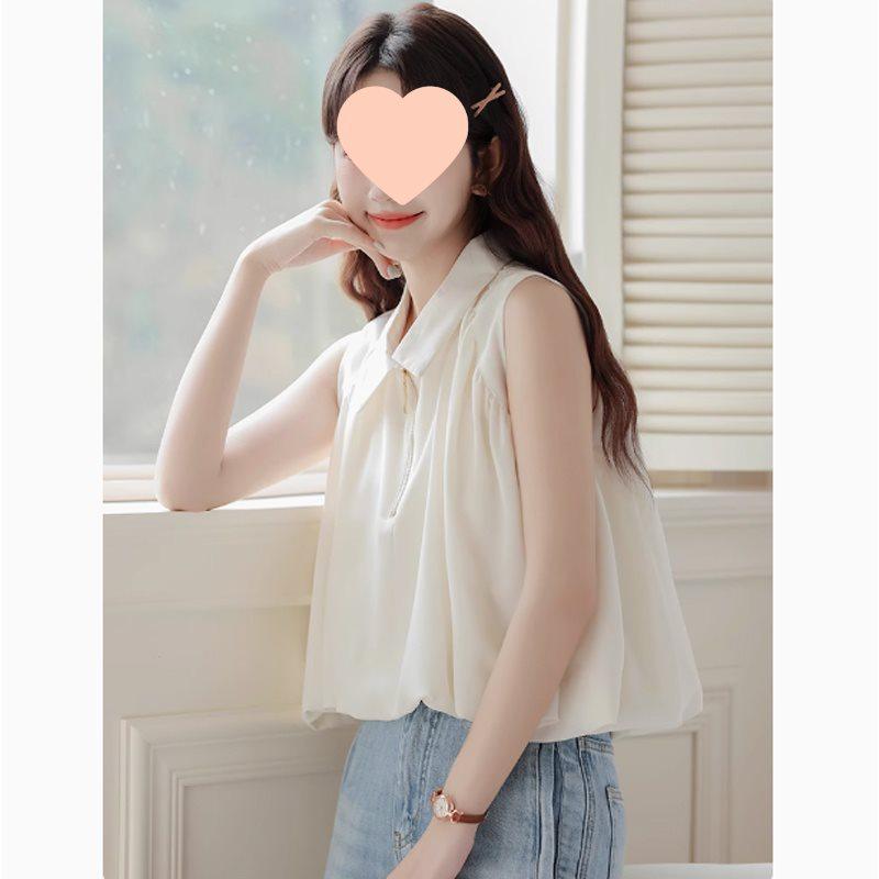 Women's Fresh French Sleeveless Summer Blouse 2025 - New Loose Fit Design