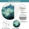 Mountain Forest Shower Curtain Misty Landscape Pine Trees Birds Scene Nature Art Bath Decor Waterproof Fabric Home Accessories