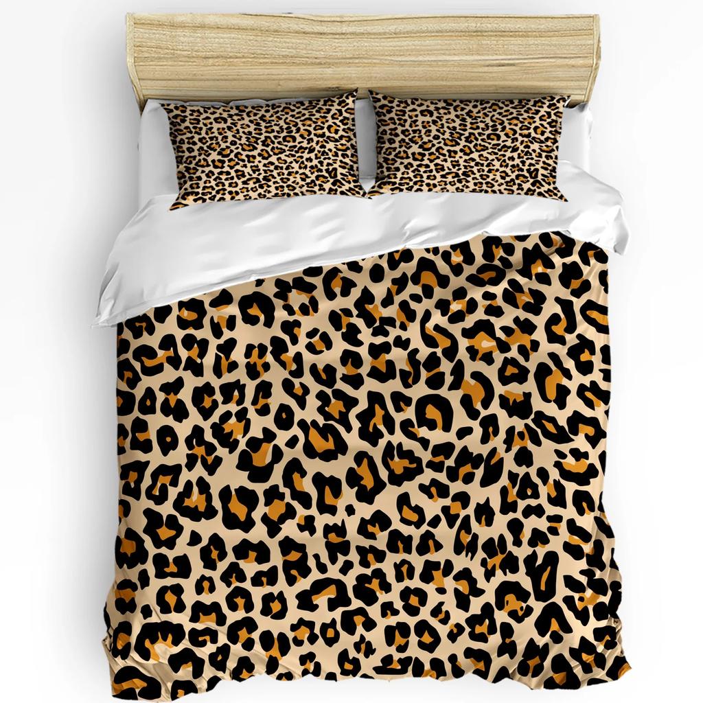 Leopard Print Printed Comfort Duvet Cover Pillow Case Home Textile Quilt Cover Boy Kid Teen Girl Luxury 3pcs Bedding Set
