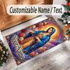 Virgin Mary Theme Crystal Velvet Rug Personalized Custom Name Text Soft Floor Mat Home Decor
