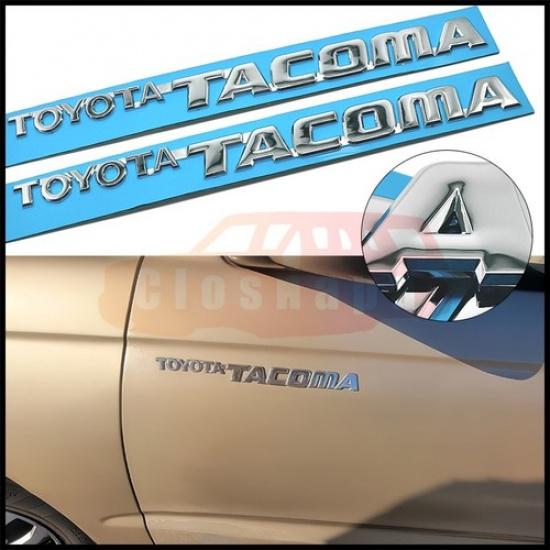 Black / Silver Fender Emblems For Tacoma Badges Accessories Side Door 1995-2004