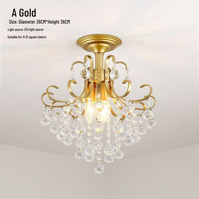 Crystal Chandelier for Bedroom, Hallway, or Living Room - European/American Style, 2025 Model