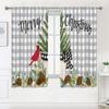 2 Pieces, Christmas Buffalo Plaid Curtains -30% Blackout - Suitable for Living Rooms, Bedrooms, Kitchens, and Home Decor