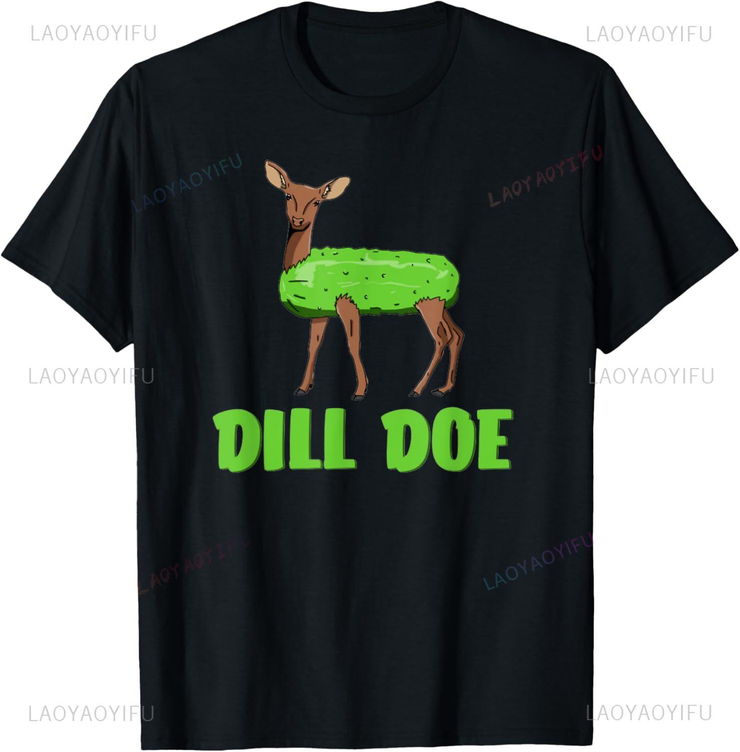 Dill Doe Funny Adult Humor Funny Nature Deer Redneck TShirt Custom Printed Graphic T Shirts Vintage T Shirt Camisas Streetwear S