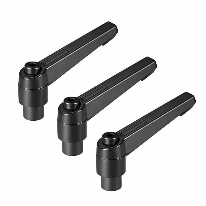 Poignée de serrage réglable M8 levier cliquet (hex 4 mm) - pack de 3, acier galvanisé noir