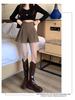 2024 Autumn/Winter High Waist Women's Woolen A-line Shorts - Slimming Wide Leg Booty Style