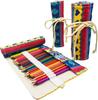 Lopenle Colored Pencil Roll Pencil Pencil Storage Stationery Fabric Ethnic Style Canvas Roll Pencil Paintbrush Tool Large Brush Paintbrush Not