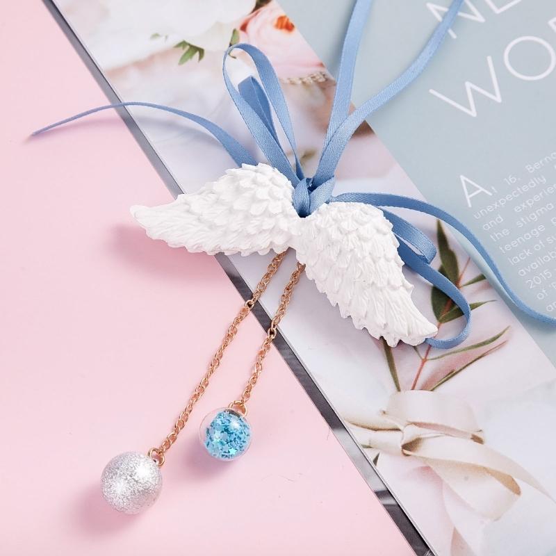 Delicate Angel Wing Design Vehicle Hanging Art User Friendly Gypsum Sculpture Small Car Interior Decoration Piece