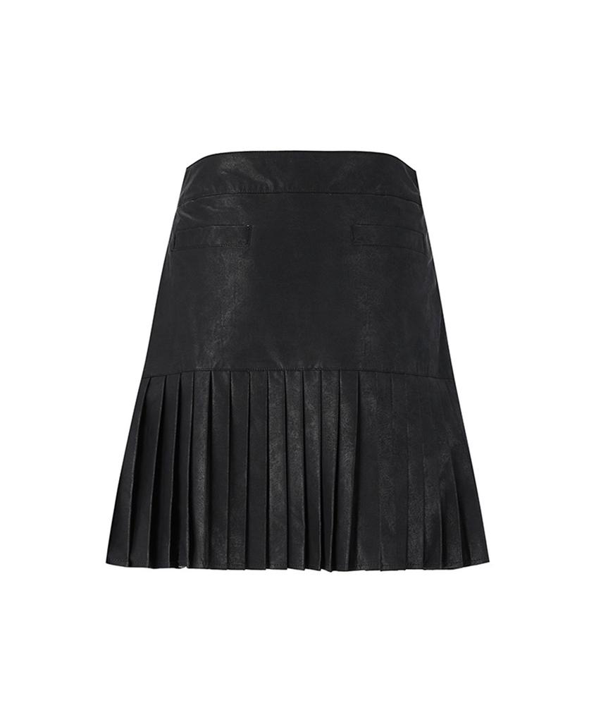 SOUP Faux Leather Pleated Skirt (Syasr36)